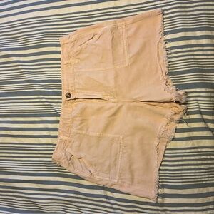 Aerie Light Pink Frayed Hem Shorts